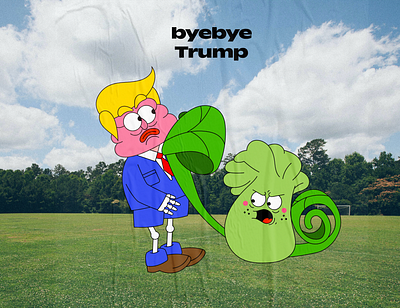 byebye trump 2d branding cartoon character creative design digital graffiti graphic illustration