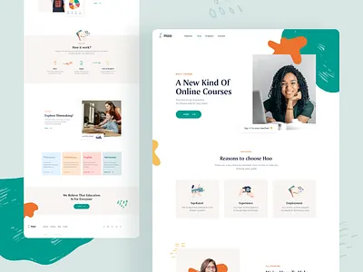 Landing Courses branding clean colors courses design homepage illustration interface landing layout logo minimal page typography ui ux website