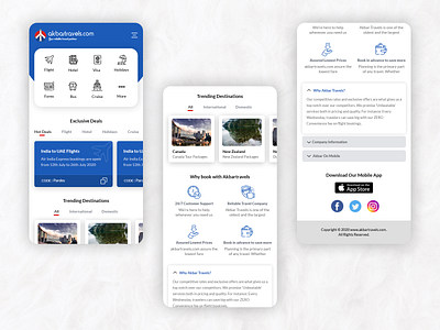 Akbartravels mobile site redesign clean minimal mobile design mobile ui travel white