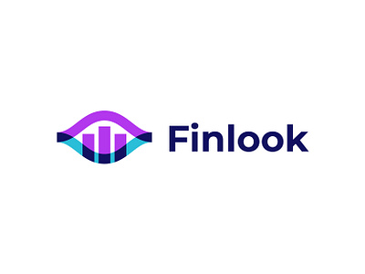 Finlook Logo abstract logo app logo brand branding finance bank app logo financial money bar gradient logo inspirations logo logo design modern personal app logo tech technology logo vibrant