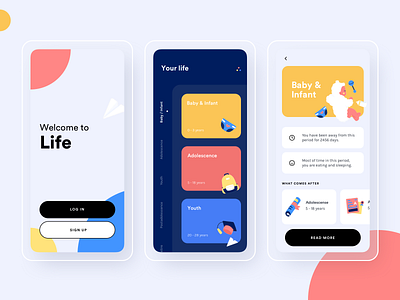 Your life app baby life ui design