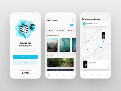 Experiences App UI 2020 app design design flat inspiration interface minimal mobile mobile app mobile design mobile trends mobile ui mobileinspiration mobiletrends mobileui trending uidesign uiinspiration uitrends uiuxdesign