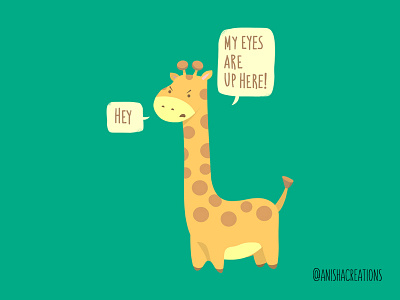 Giraffe Problems adorable animals cartoons character cute cute art design eyes funny giraffe humor illustration kawaii mood tall