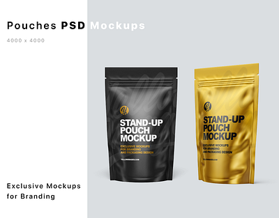 Stand-up Pouches Mockups PSD 3d design logo mock up mockup mockup design mockupdesign pack package visualization