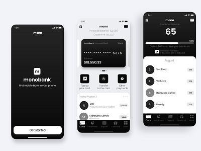 Monobank mobile app - Redesign app app design apple bank banking app branding darak theme design logo mobile app mobile app design mobile apps money monobank ui uidesign uiux uiuxdesign ux welcome screen