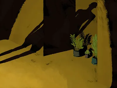 invisible artwork digital illustration drawing illustration interior light mistery night people photoshop plants shadow
