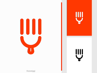 Mocking Fork Logo brand design brand designer cafe design freelancer face food fork hair head logo design logo designer logo for sale logo idea logo inspiration logo mark logotype mock restaurant spoon tongue