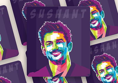 Sushant Singh Rajput Wpap Illustration poster branding design graphic illustration illustrator pop portrait poster design ssr sushant typography vector wpap