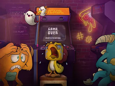 July's Illustration - 2020 affinity affinity designer affinity photo arcade design gaming illustration ipad pro monster retro retro game retro games retro gaming vector