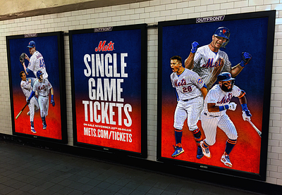 Mets 2020 Ticket On Sale Digital OOH campaign advertising baseball design digital mets subway