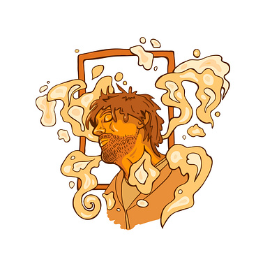 Vanya freestyle illustration portrait trippy vector