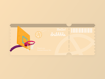 Hello Dribbble! cream debut design graphic design hello dribble