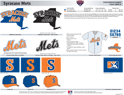 Syracuse Mets Style Guide baseball branding logo mets new york syracuse uniforms