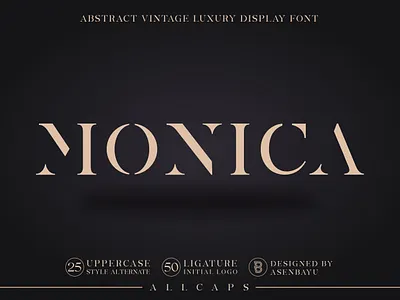 MONICA - Abstract Vintage Display Font abstract bold branding calligraphy classy design display elegant font logo logos luxury modern modern calligraphy professional project simple trendy vintage wedding