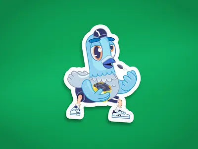 Gopnik Pigeon birds bully character dove flat funny gopnik illustration illustrator meme pigeon print seeds slave slavic squat sticker stickerdesign stickerpack telegram
