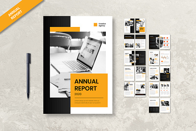 Annual Report Brochure Template annual report annual report brochure annual report template branding brochure design business clean company corporate creative design elegant infographics informational letter light magazine minimalist modern professional