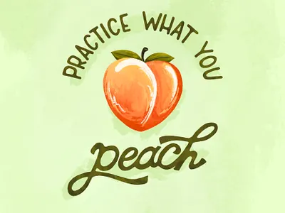 Sunday Punday No. 038 food fruit hand lettering illustration lettering peach peachy practice procreate pun retro summer type typography vintage