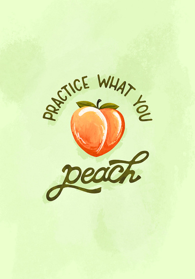 Sunday Punday No. 038 food fruit hand lettering illustration lettering peach peachy practice procreate pun retro summer type typography vintage