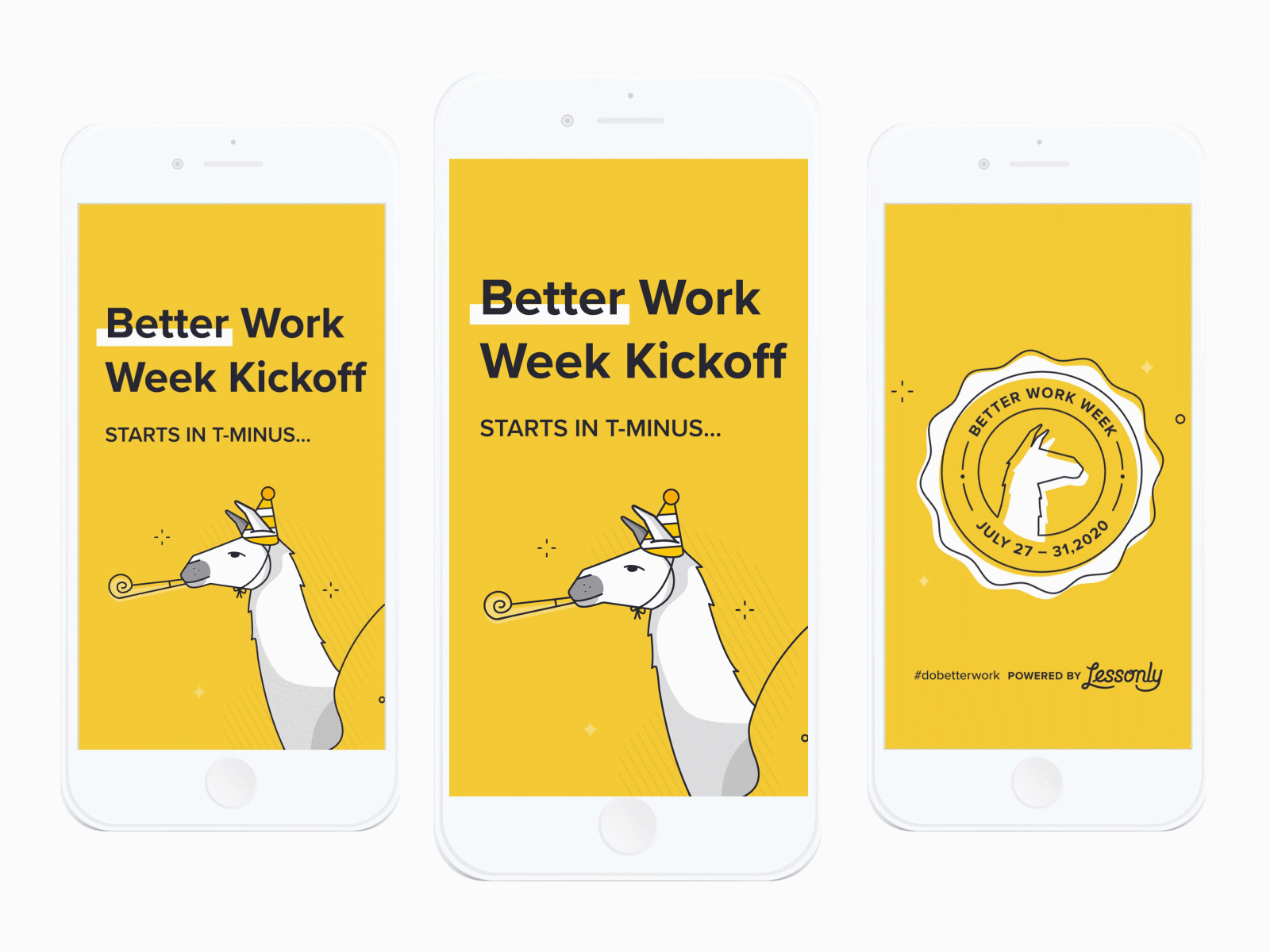 Better Work Week Countdown branding countdown design event branding illustration instagram instagram stories lessonly