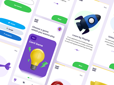 Kidster - Learn by Playing 2020 trends 3d app app design clean design illustration kids app trends 2020 ui ui elements uidesign ux uxdesign