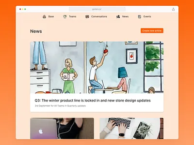 Gretel - Company news app gretel news newsroom saas ui web app