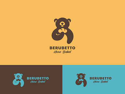 BERUBETTO HOME BAKED baked bakery bakerylogo bear logo brand identity branding bread logodesign negative space logo velvet