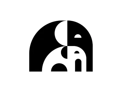 Family animal baby care elephant elephants family geometric logo mark modern negative space smart symbol