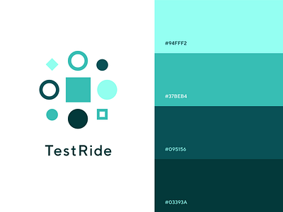 TestRide - Logo and Color Palette app brand brand design branding color palette colours design logo pantone pixel testing ui vector