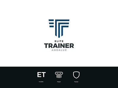 Elite Trainer blue brand branding chile color emblem greece gym gym logo logo logotype marca shield tag typography