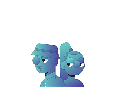 Blue character character design gradient illustration illustrator