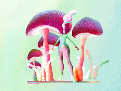 Still standing in mushrooms character flat flatdesign mushroom procreate procreatebrushes texture