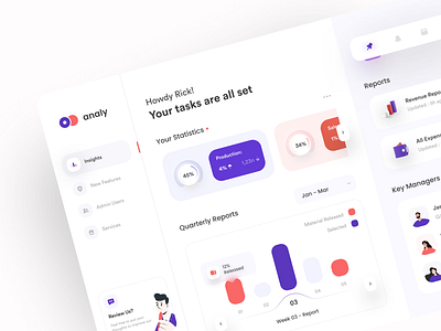 analy - Minimal Dashboard UI dashboard dashboard app dashboard design dashboard template design ui uiux userexperience userinterfacedesign webdesign