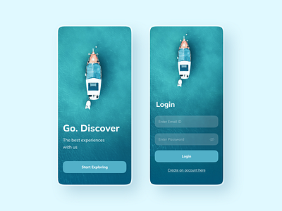 Discover - Onboard 2d 3d app branding clean flat globe minimal modern onboarding style travel travel app turqoise typography ui