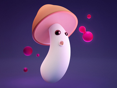 You're my fun-guy! 🍄 3d 3d art 3d artwork blender blender3d blendercycles character character design creative cute cute food design emoji food fun illustration minimal mushroom rebound simple