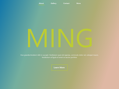 MING design illustration landing page minimal typography ui