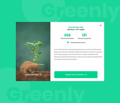 Greenly - Card expandido cards design figma minimal minimalism ui webdesign