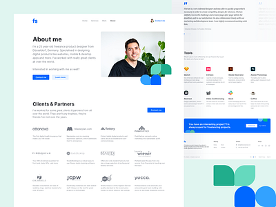 🍃 Portfolio Redesign - About Page about branding design illustration interface landingpage portfolio portfolio site ui ux