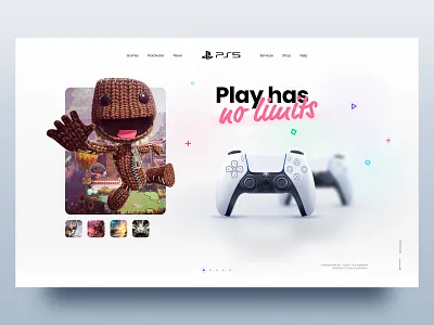 Playstation 5 adobe xd bleu clean game green homepage layout minimal pink playstation playstation5 ps5 red ui ux videogame webdesign website whitespace