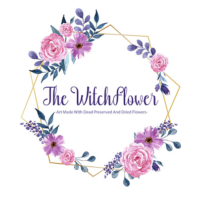 The Witch Flower Wonderful Logo branding clean design flat icon identity illustration illustrator lettering logo