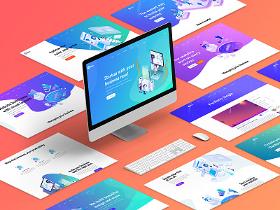 Isometric Website Mockup 1.0 device mockup isometric isometric screen mockup isometric website mockup landing page mockup perspective mockup website mockup