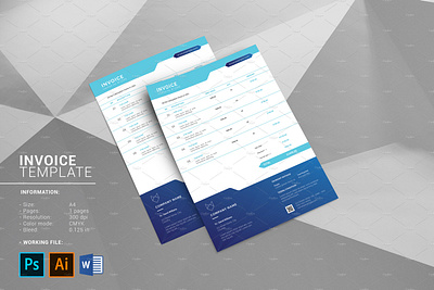 Clean Invoice business clean invoice corporate creative illustrator template invoice invoice minimal invoice template minimal invoice ms word photoshop template