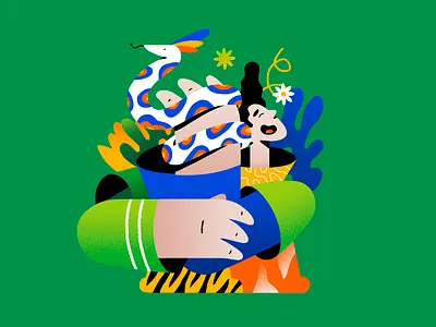 Cobra fun happy illustration nature shapes summer sunny textures tropical