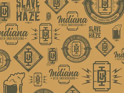 Indiana Beer Underground Logos badge beer indiana logo typography
