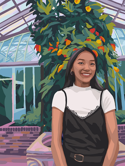 Phipps Conservatory asiangirl botanical garden dailyart dailyillustration femaleillustrator females flowers garden graphicdesign lace pastelcolors plants popart portrait procreate self portrait selfportrait womenempowerment womenindesign womeninillustration