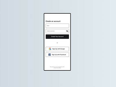 User Sign Up page clean clean design clean ui dailyui dailyui 001 design flat material material design materialdesign minimal sign up signup ui