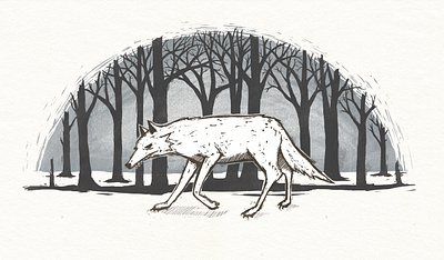 Big Bad Wolf childrens illustration illustration linoleum pigs wolf woodcut