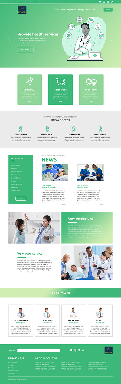 Medical landing page design design graphic graphic design illustration illustrator ui ux web webdesign website