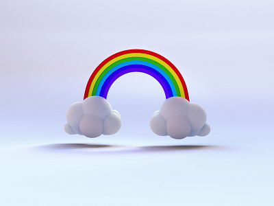 Clouds and rainbow 3d colors creative digital digitalart icon icons illustration render