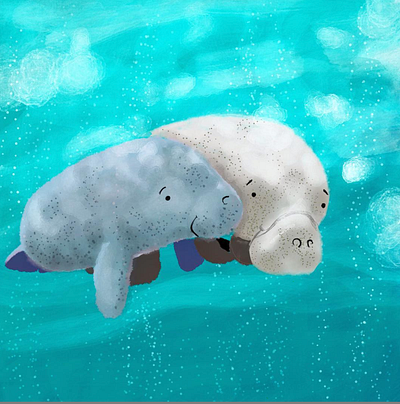 Manatee Goodness animal animal art animal illustration animalart digital manatee whimsical