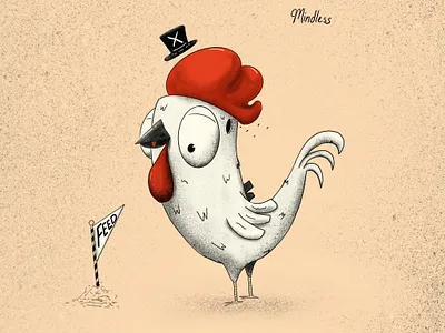 Mindless bird brainless chicken digital digital art digital illustration drawing feed graphic illustration mindless procreate procreate app texture